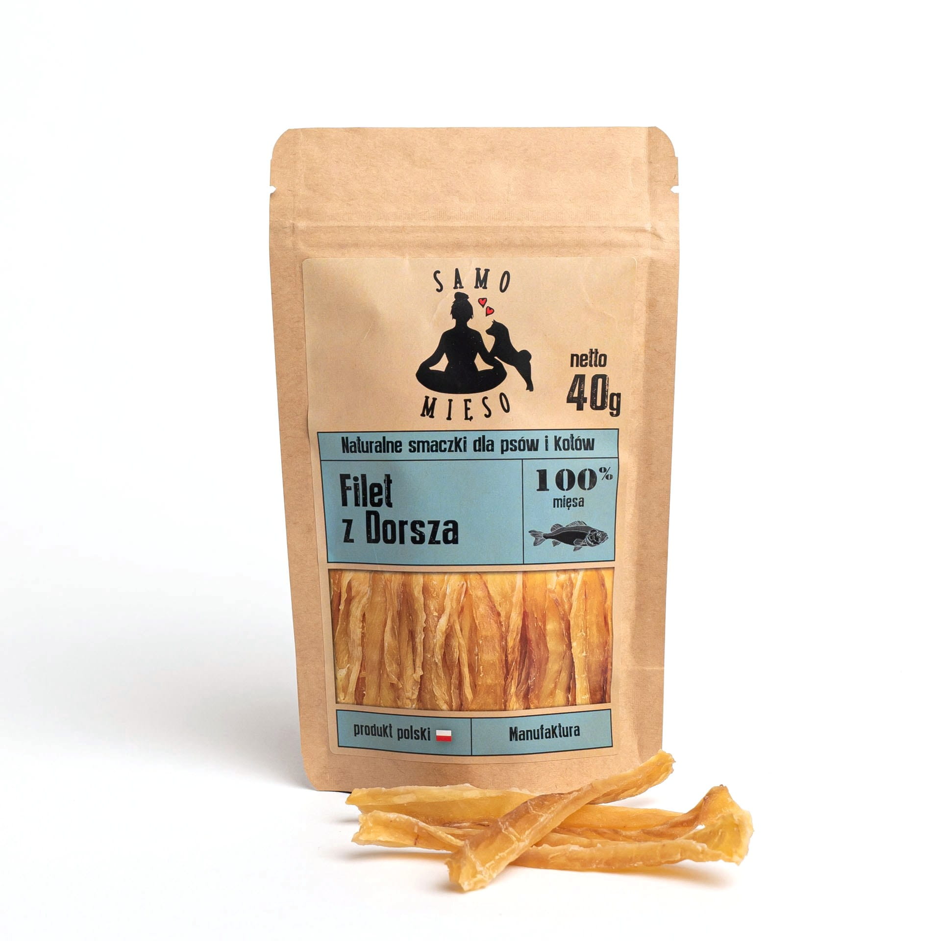 Filet-z-Dorsza-40g Cod fillet Treats Samo Mieso product picture