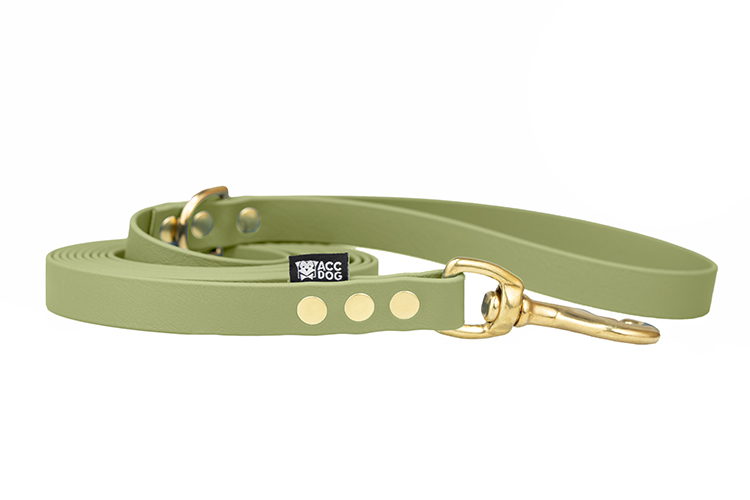 smycz-miejska-avocado-mosiezne-sprezynowy-biothane-accdog-750 ACC biothane city leash avocado green with brass fittings