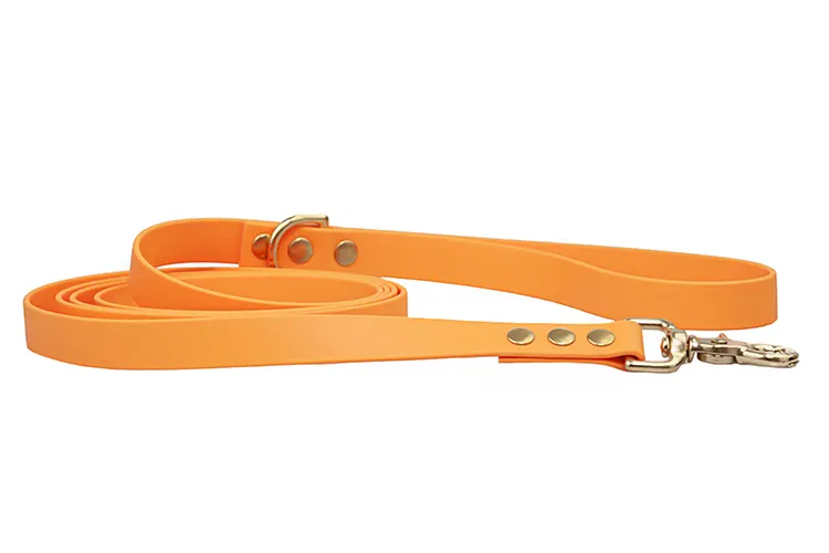 smycz-miejska-biothane-orange-accdog ACC biothane city leash orange with brass fittings