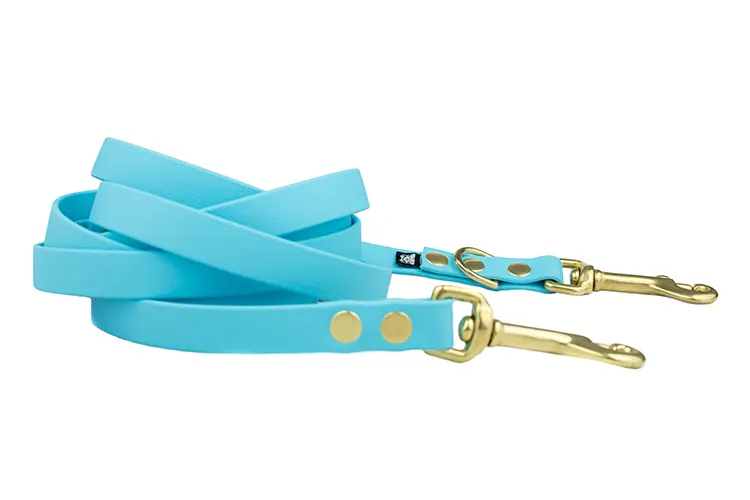 smycz-przepinana-baby-blue-mosiezne-sprezynowe-biothane-accdog ACC biothane Multi-Clip leash baby blue with brass fittings