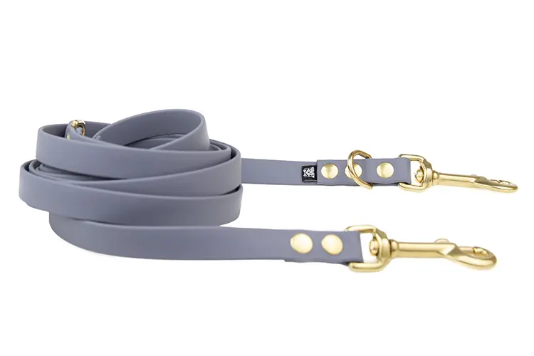 smycz-przepinana-grey-cloud-mosiezny-sprezynowy-biothane-accdog ACC biothane Multi-Clip grey with brass fittings