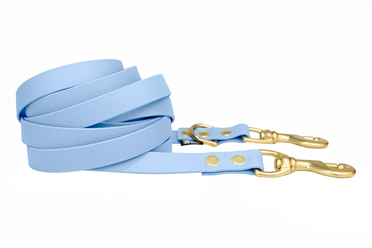 smycz-przepinana-mosiezne-sprezynowy-sky-jasnonienieski-wodoodporna-biothane-accdog-750 ACC biothane Multi-Clip leash sky with brass fittings