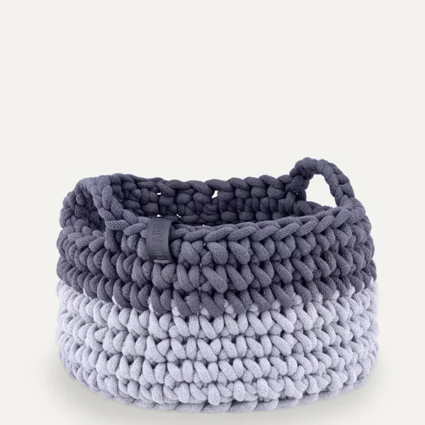LILLABEL Toy Basket Made of Recycled Cotton Cord PLAYTIME light grey and graphite product image