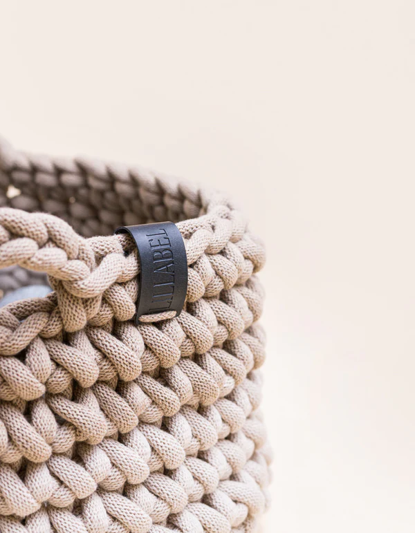 LPB-ACCS-PLAY-42_4 LILLABEL Toy Basket Made of Recycled Cotton Cord PLAYTIME cream and beige