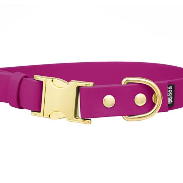 ACC Biothane® Buckle Collar foliage magenta XS/16mm brass finishing