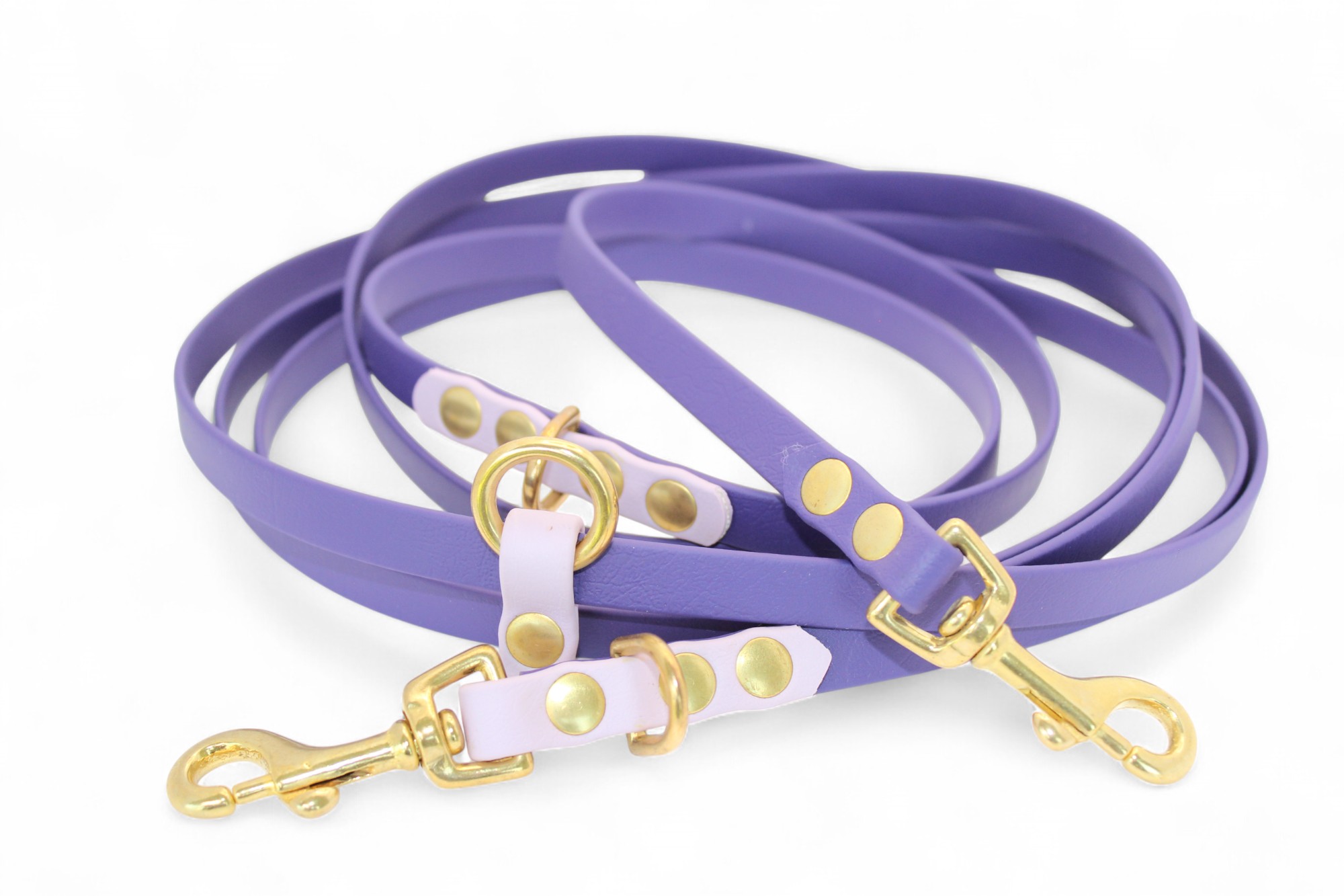 IMG_4824 ACC Biothane® Multi-Clip Leash 300cm/13mm violet with lavender and brass finishings