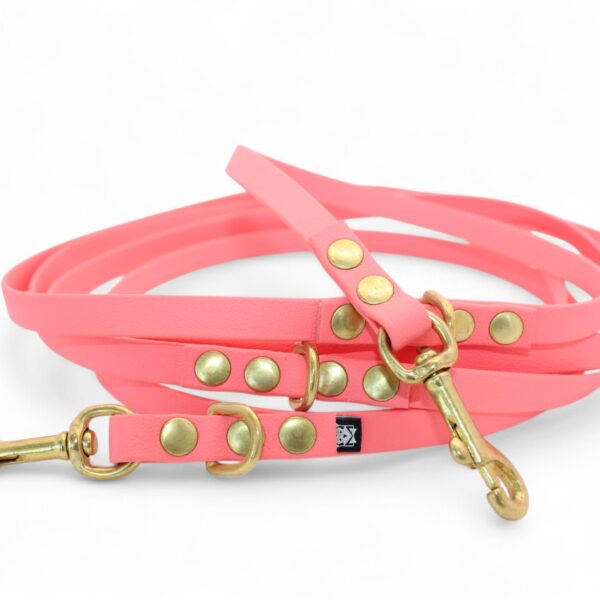 ACC Biothane® Multi-Clip Leash 165cm/13mm dream pink and brass finishings
